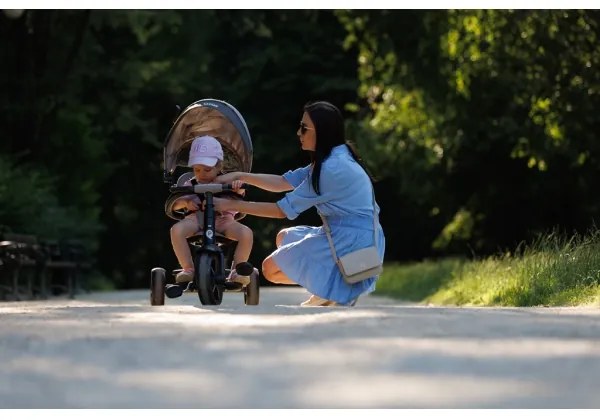 QPlay - Detská trojkolka 3v1 RITO STAR svetlošedá