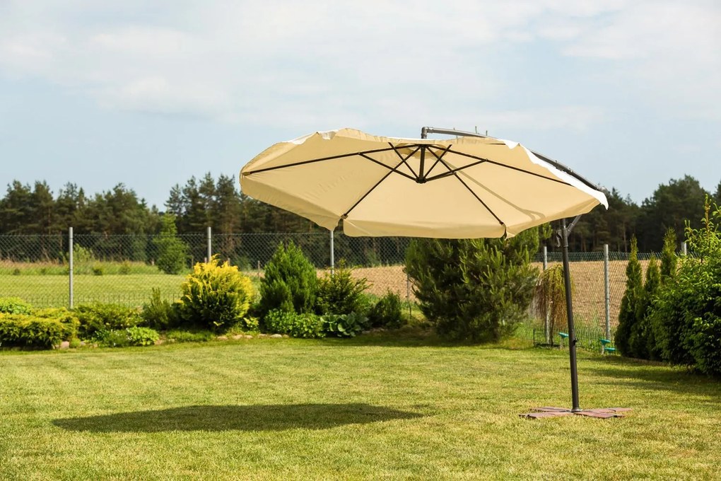 Funfit Záhradný slnečník skladací 350cm Cream
