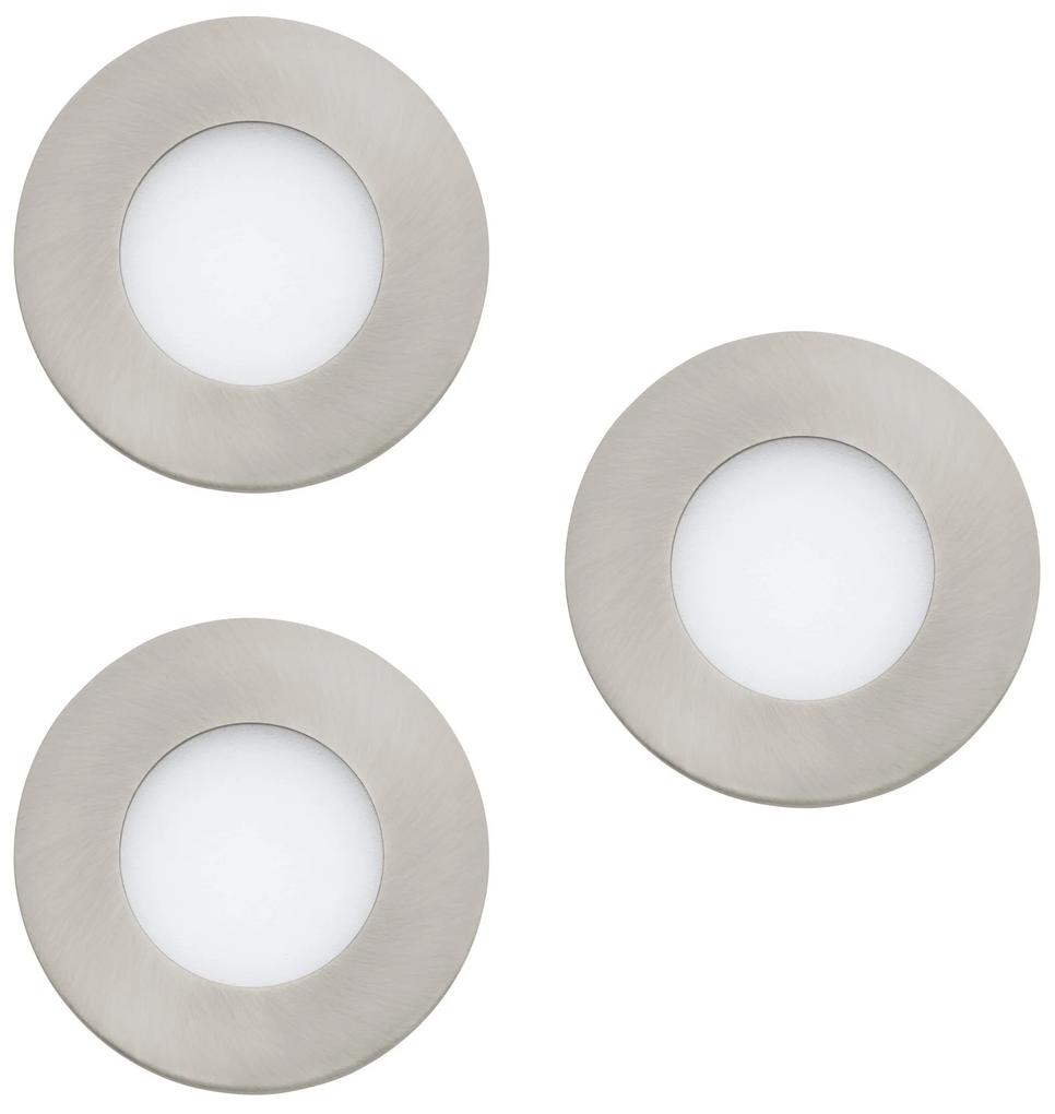 EGLO Set 3x LED zápustné kúpeľňové chytré osvetlenie FUEVA-Z, 2,8 W, 9cm, okrúhle, strieborné