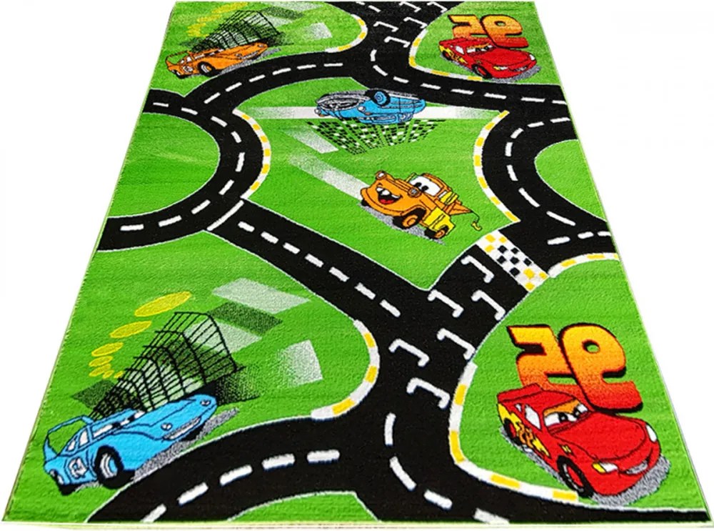 Detský kusový koberec Cestičky zelený, Velikosti 100x200cm