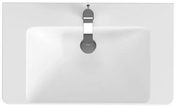 Cersanit Lara Mille, set B348 závesná umývadlová skrinka 80cm + keramické umývadlo, biela lesklá, S801-338-DSM