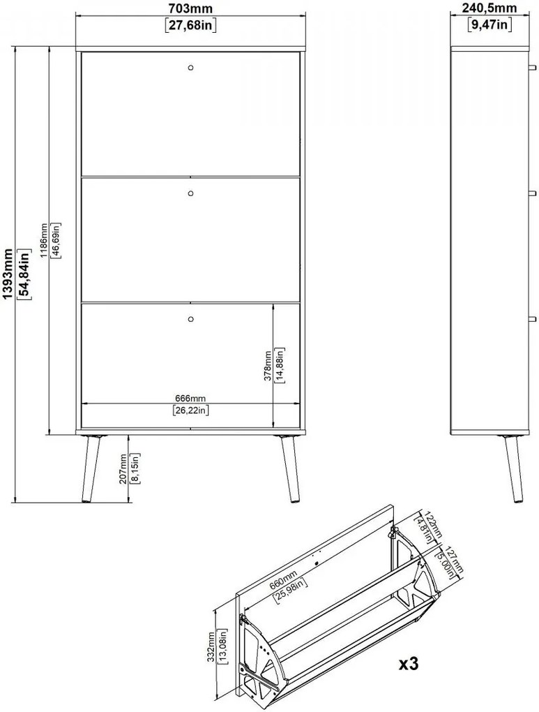 Botník Boazy 70 cm biely