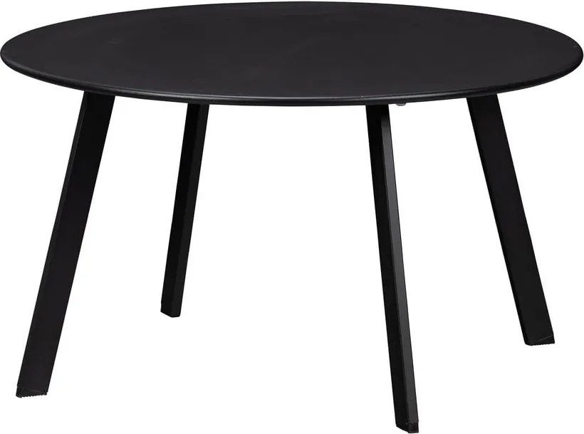 Čierny záhradný odkladací stolík WOOOD Fer, ø 70 cm
