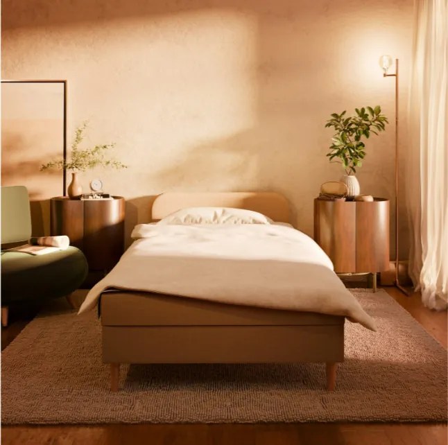 Čalúnená posteľ CASPE Velvet 90×200 cm hnedá