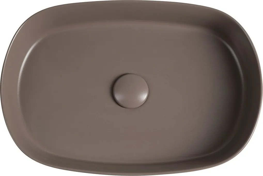 Isvea Isvea, INFINITY OVAL keramické umývadlo na dosku, 55x36cm, taupe, 10NF65055-2H