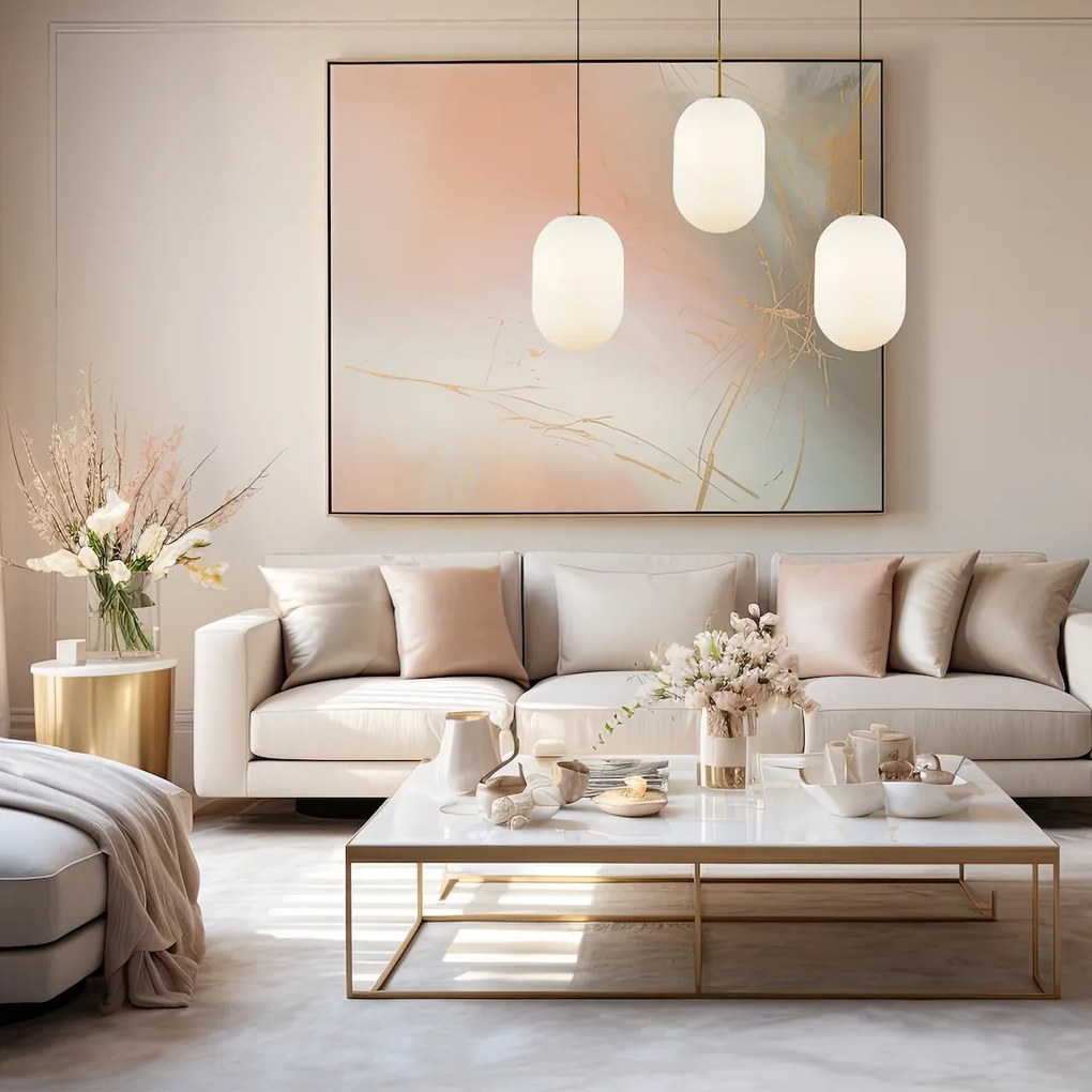 Závesné svietidlo Alias, 3x biele sklenené tienidlo, g