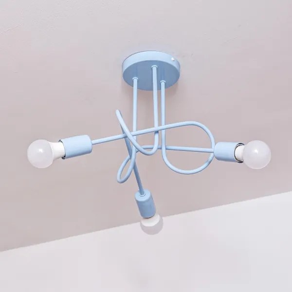 Prisadený luster OXFORD 3xE27/15W/230V modrá