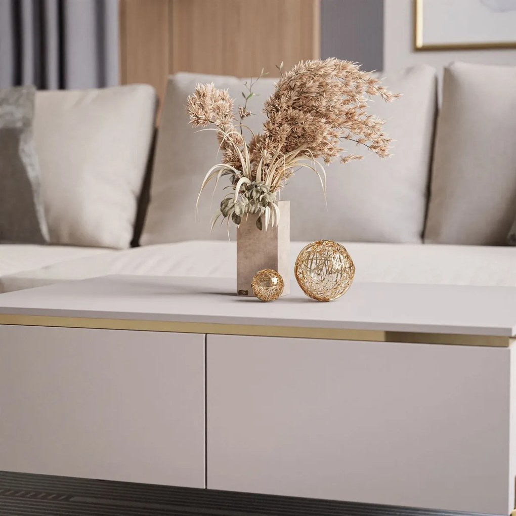 KONFERENČNÝ STOLÍK NESSIE KAŠMÍR + ZLATÝ 90 cm