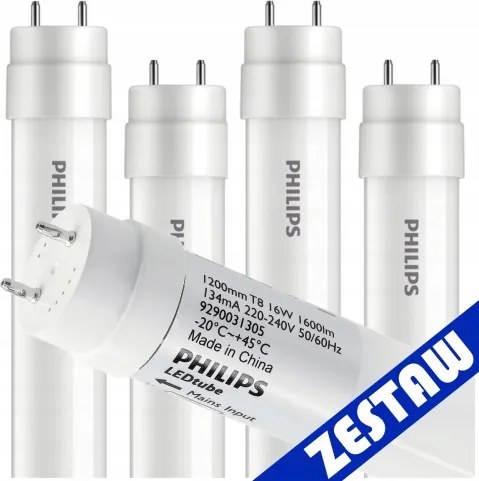 SADA 4x LED trubicové svetlo 120cm 18W 4000K 1800lm G13 Philips Neutral