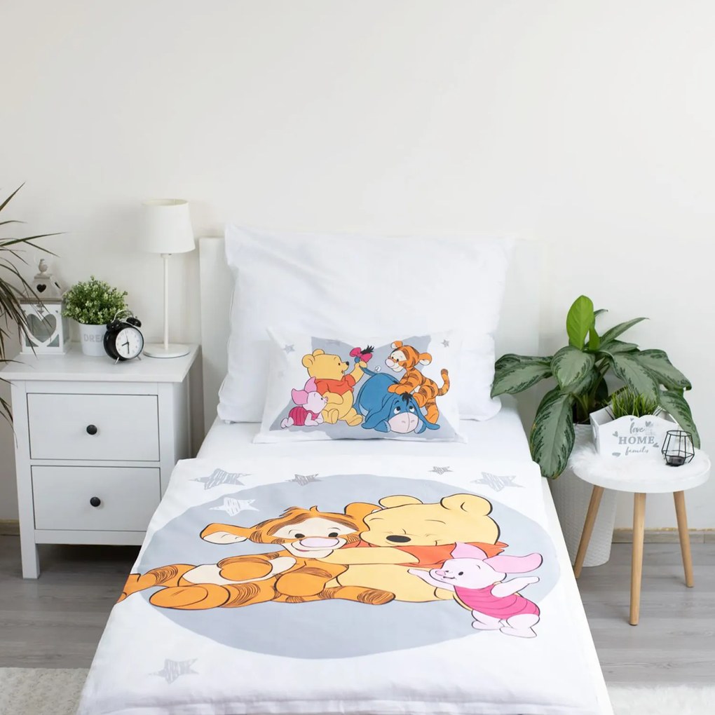 DETSKÉ BAVLNENÉ OBLIEČKY WINNIE THE POOH 100X135 CM, 1KS 40X60 CM VZOROVANÉ