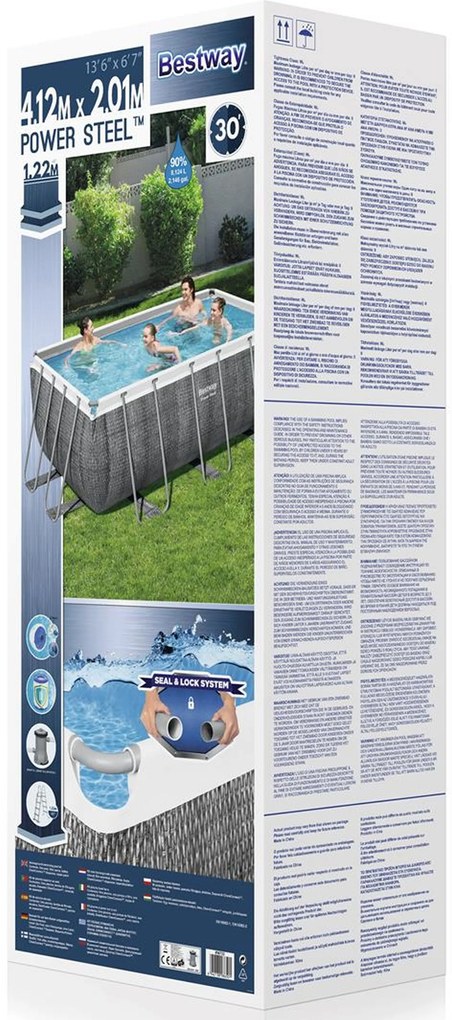 BESTWAY Power Steel Bazénový set 412 x 201 x 122 cm, kartušová filtrácia 56722