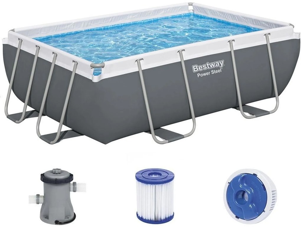 BESTWAY Power Steel Bazénový set 282 x 196 x 84 cm, kartušová filtrácia 56629