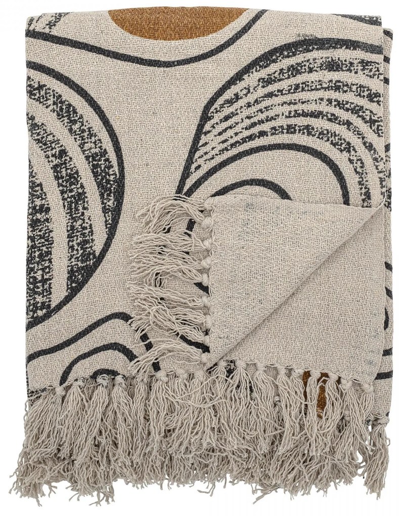 Bloomingville Bavlnený prehoz Nature Ornament 160 × 130 cm