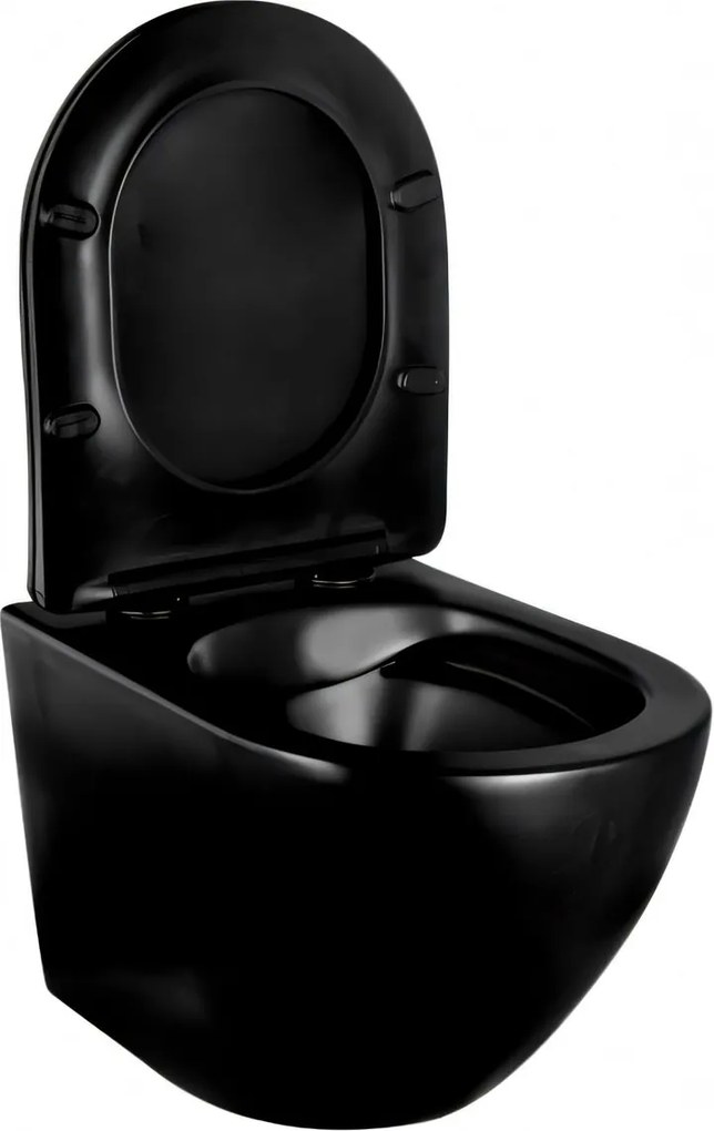Hydroland Závesná WC misa so SoftClose sedadlom Karat, čierna