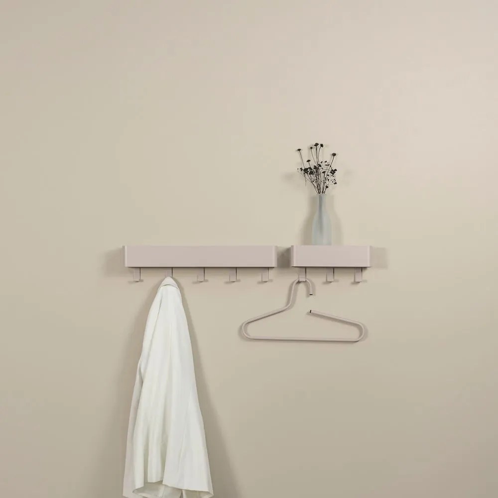 Taupe kovový nástenný vešiak s poličkou 52 cm Dax Play – Spinder Design