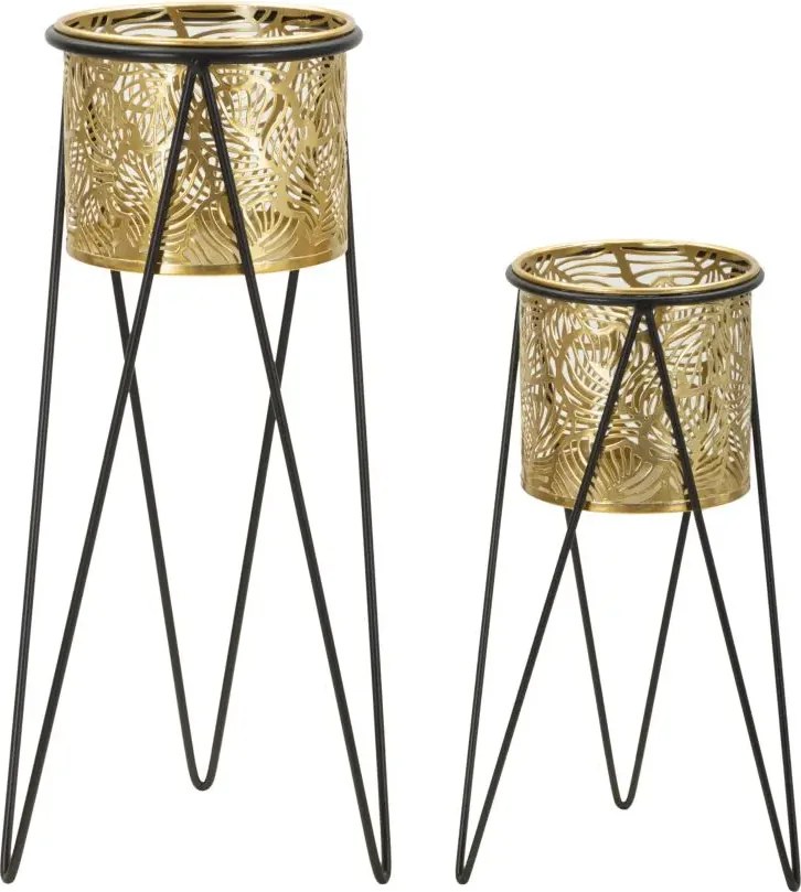 Sada 2 ks stojanů na květiny Drak zlato-černá