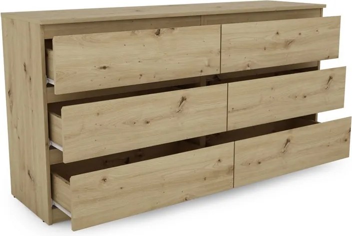 Široká komoda Carlos, dub artisan, 150 cm