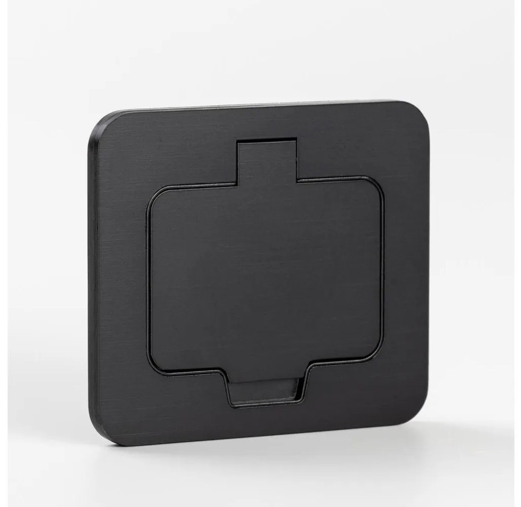 Solight 5B322B - Vonkajšia vstavaná podlahová zásuvka IP55 čierna obdĺžnikový