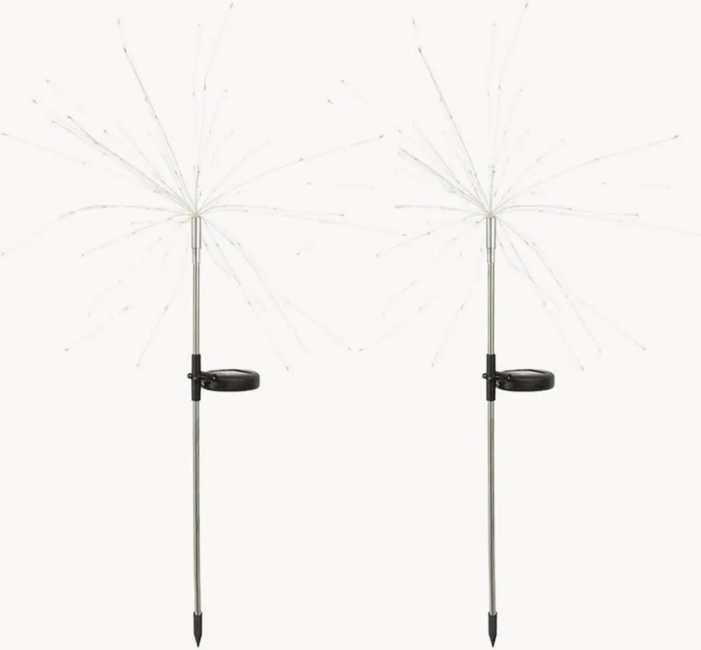 Solárne LED svietidlá do zeme Fireworks, 2 ks