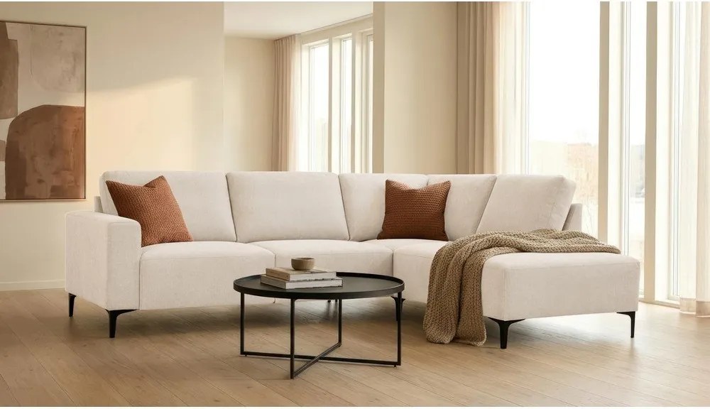 Béžová ženilková rohová pohovka (pravý roh/do L) Fabian – Scandic