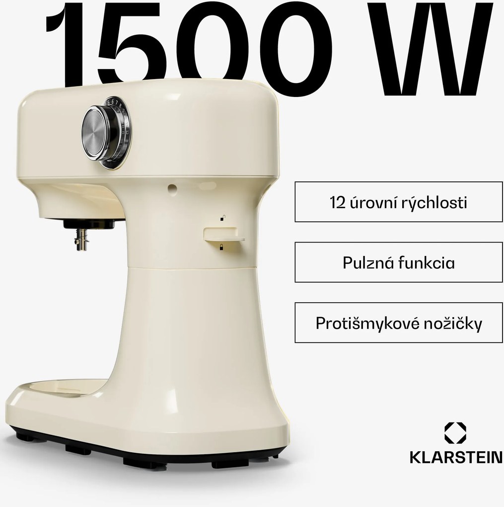 Klarstein Bella Evo kuchynský robot | planetárny miešací systém | 3 miešacie nadstavce | 1500 W | 5 l