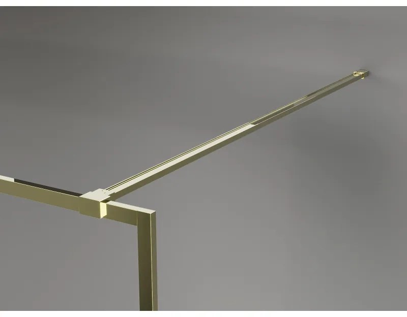 Mexen Kioto-F, sprchová zástena s rámom 50 x 202 cm, 8 mm číre sklo, zlatý lesklý profil, 800-050-104-50-00