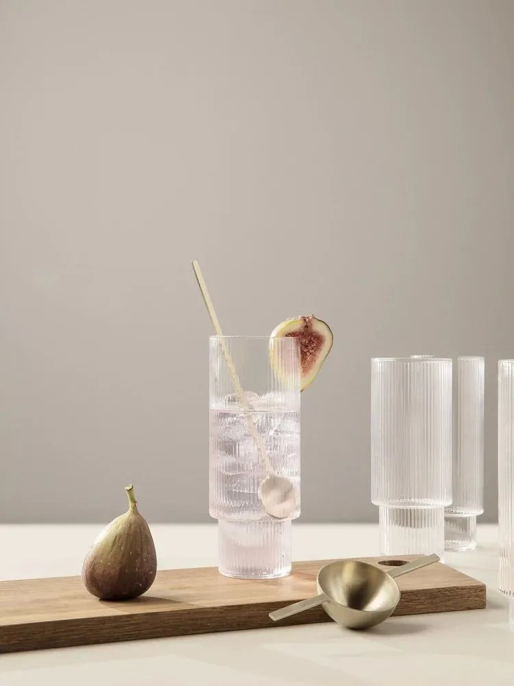 Ferm Living Pohár Ripple Long 300 ml – set 4 ks