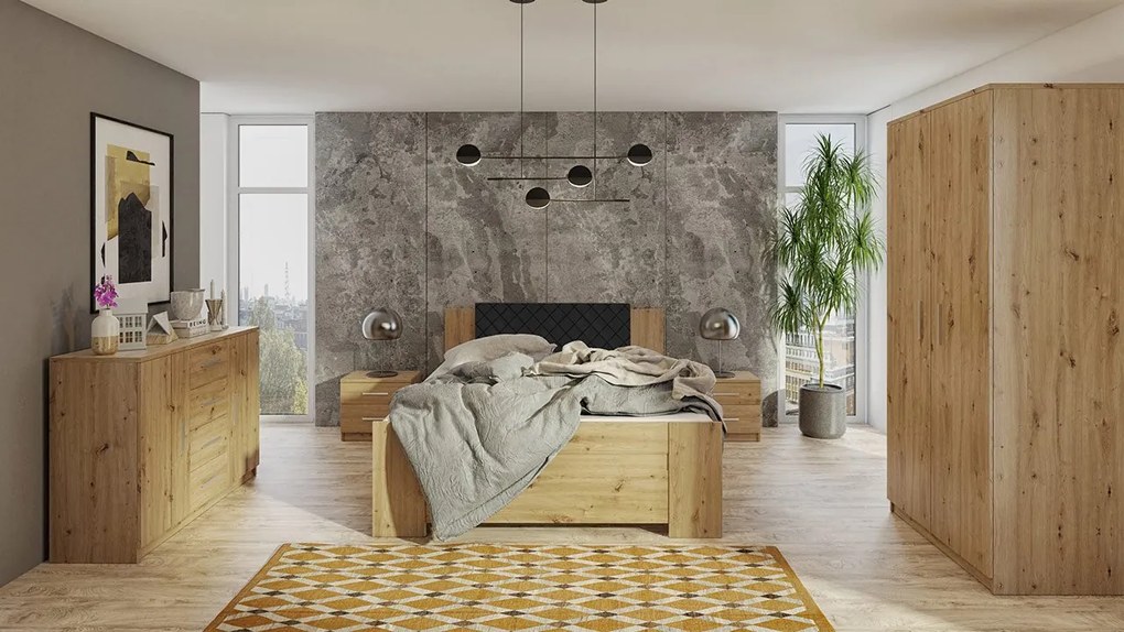 Spálňa Kler XI, Farby: biela / biela + ekokoža Soft Pik 017