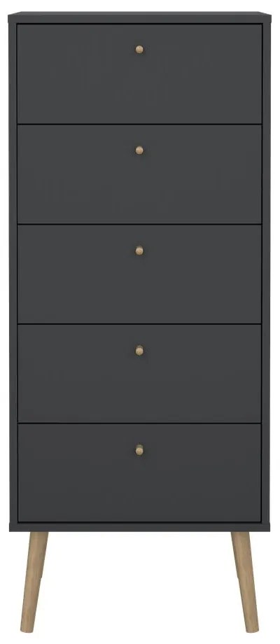 Antracitová vysoká komoda 50x120 cm Bodo – Tvilum