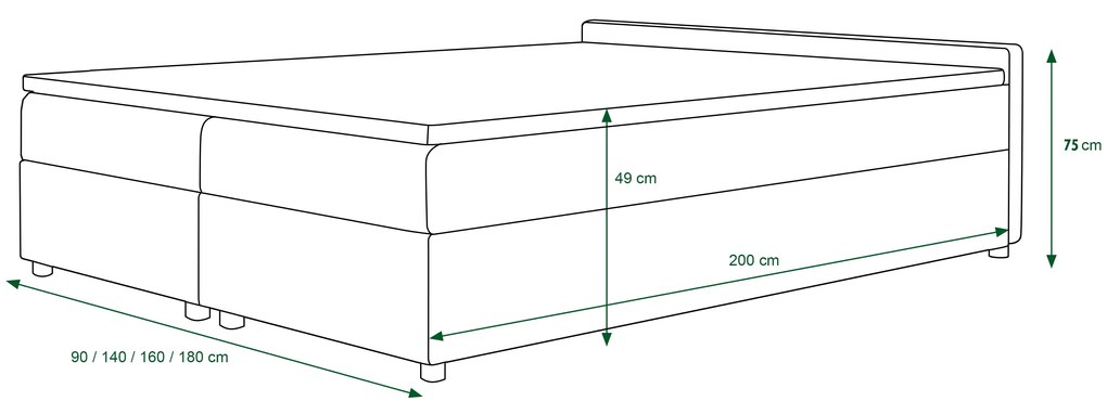Manželská posteľ Boxspring 140 cm Ceren (vzor + svetlohnedá) (s matracom a úložným priestorom). Akcia -20%. Vlastná spoľahlivá doprava až k Vám domov. 1046411