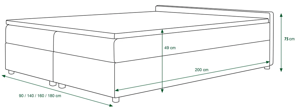 Manželská posteľ Boxspring 140 cm Ceren (vzor + tmavohnedá) (s matracom a úložným priestorom). Vlastná spoľahlivá doprava až k Vám domov. 1046412