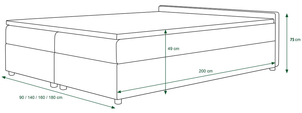 Manželská posteľ  Boxspring 160 cm Ceren (vzor + tmavohnedá) (s matracom a úložným priestorom). Vlastná spoľahlivá doprava až k Vám domov. 1046415