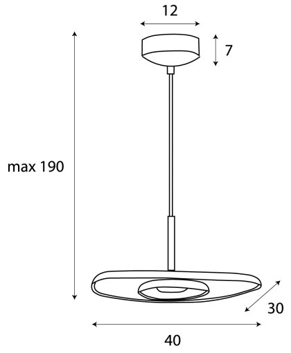 MAXLIGHT P0560 - LED Luster na lanku DEUX LED/5W/230V čierna
