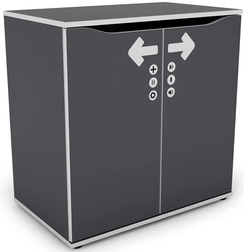 Komoda Matrix 75 2D grafit/biela