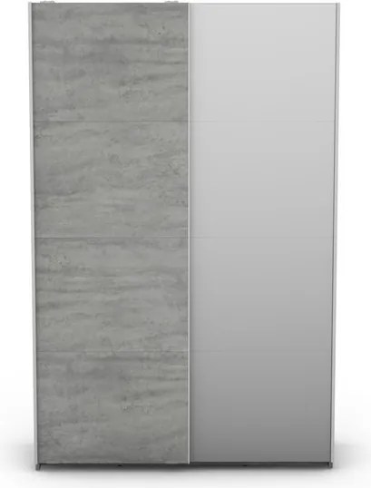 Šatníková skriňa Carlos 125/43 2D, šedý betón, 125 cm