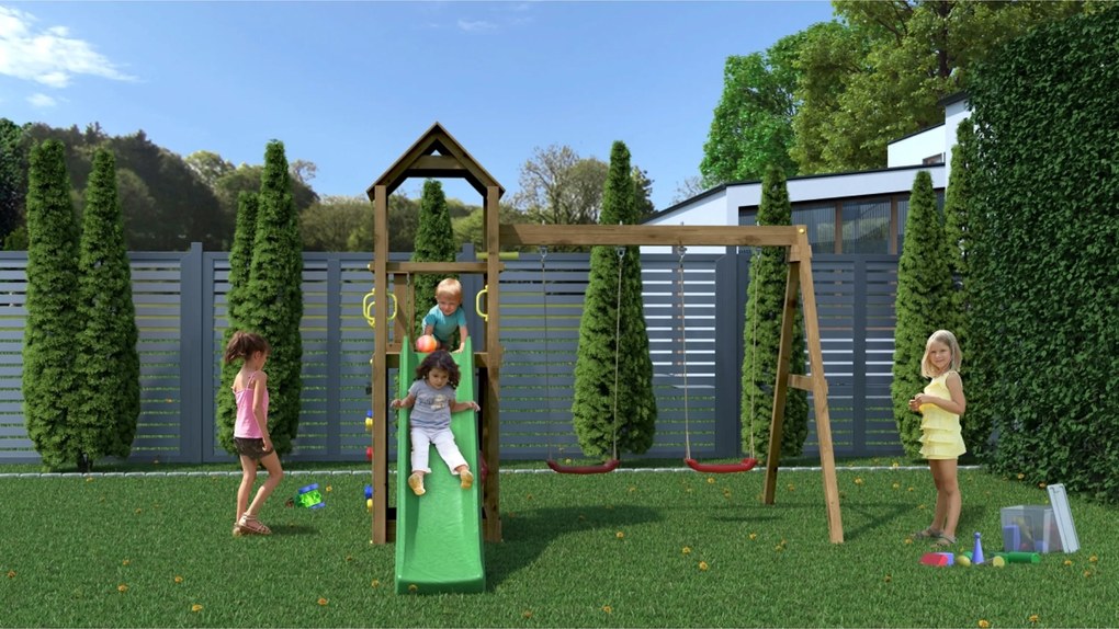 Marimex | Detské ihrisko Marimex Play 006 Akát + zelená šmykľavka | 11640471