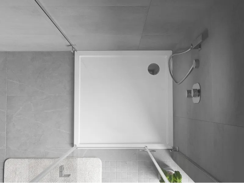 Mexen Flow Slim, štvorcová sprchová vanička 90 x 90 cm, biela lesklá, 46S109090