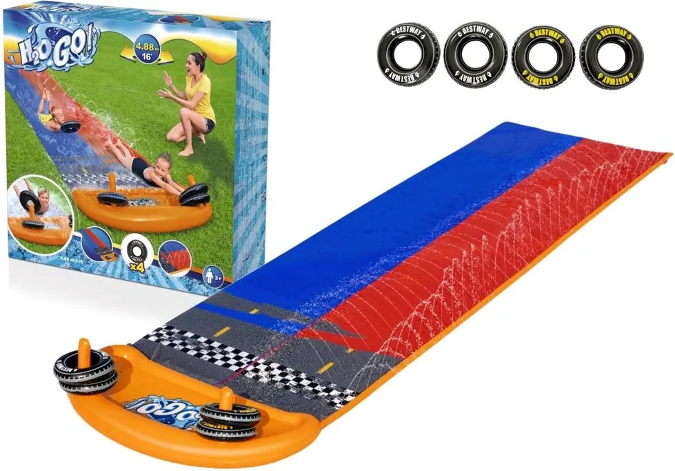 LEAN Dvojitá vodná šmýkačka Racing 488 cm