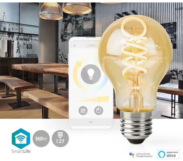Nedis WIFILRT10A60 - LED Stmievateľná žiarovka A60 E27/4,9W/230V Wi-Fi 1800-6500K