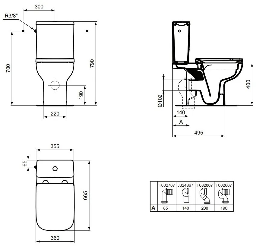 Ideal Standard i.life A - Stojace WC, RimLS+, biela T472101