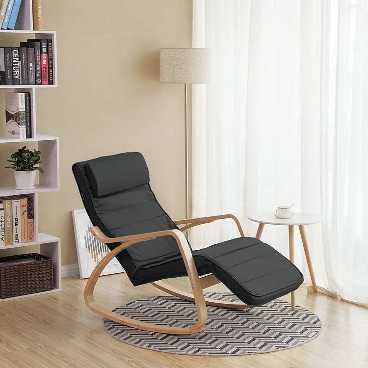 Fínske hojdacie kreslo Goodhome orech/šedá
