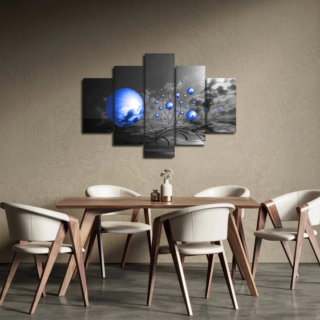 Obraz tmavo modrých gulí (150x105 cm)