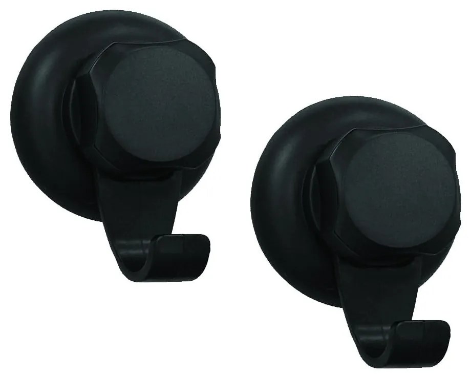 Súprava 2 čiernych samodržiacich nástenných háčikov Compactor Bestlock Black Small Hooks