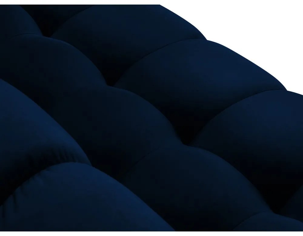 Tmavomodrá zamatová rohová pohovka Cosmopolitan Design Bali, ľavý roh