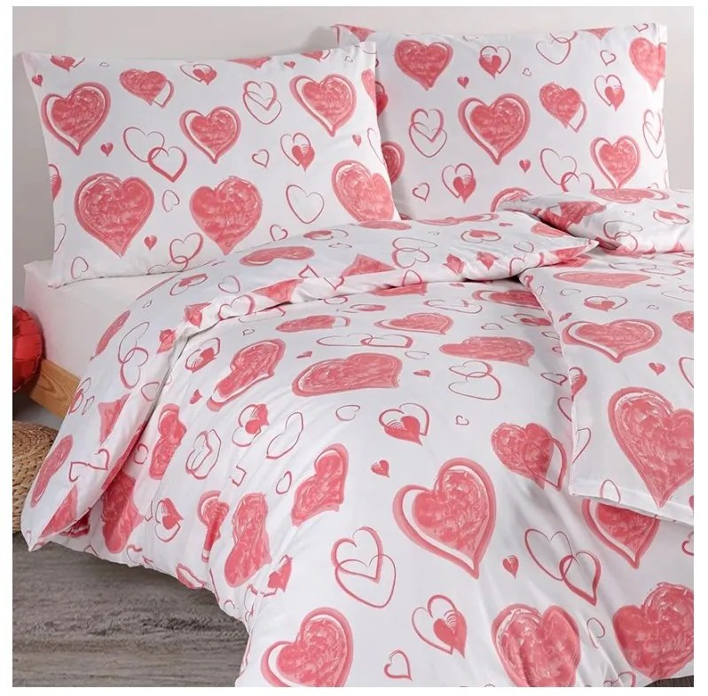 Bavlnené obliečky Pink Love 140x200/70x90 cm