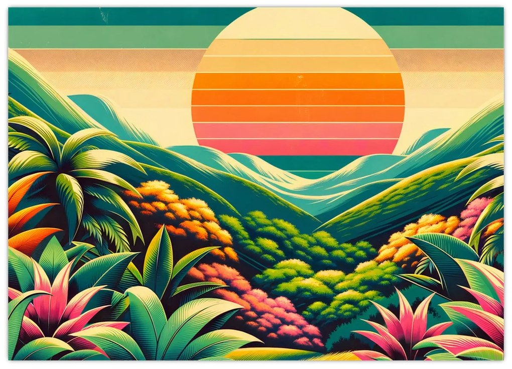 Obraz - Pestrofarebný západ slnka (70x50 cm)