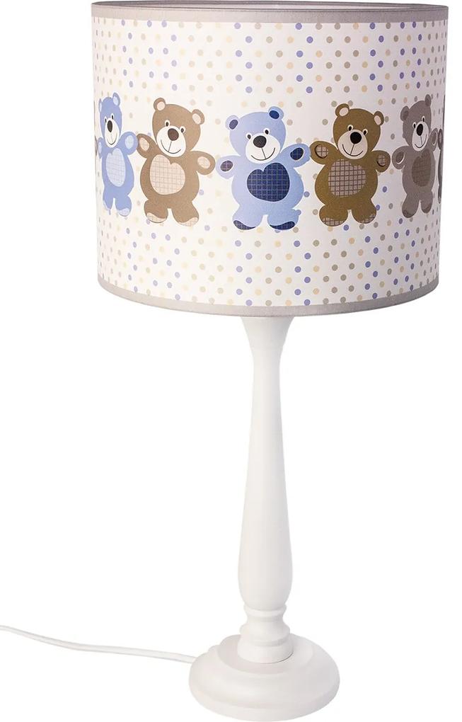 HELLUX Stolná detská lampička BERTA, 1xE27, 60W, medvedíci