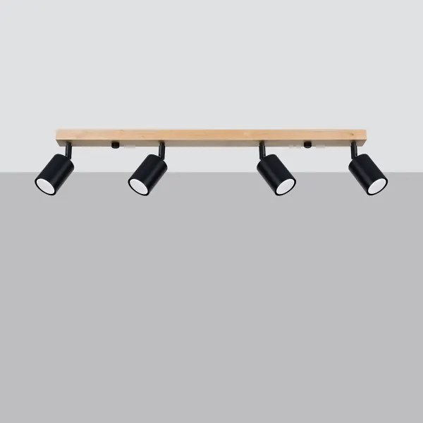 Sollux SL.1294 - Bodové svietidlo VERDO 4xGU10/10W/230V čierna