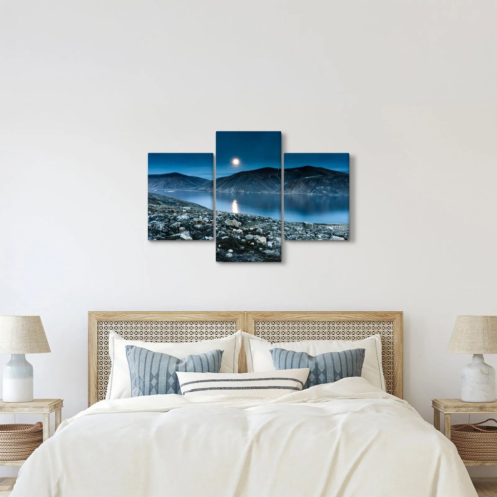 Obraz nočné krajiny, Island (90x60 cm)