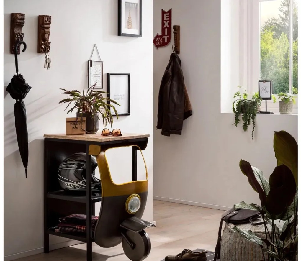 furniture-nabytek.cz - Masivní konzolový stůl TukTuk z mangového dřeva, lakovaný, černý